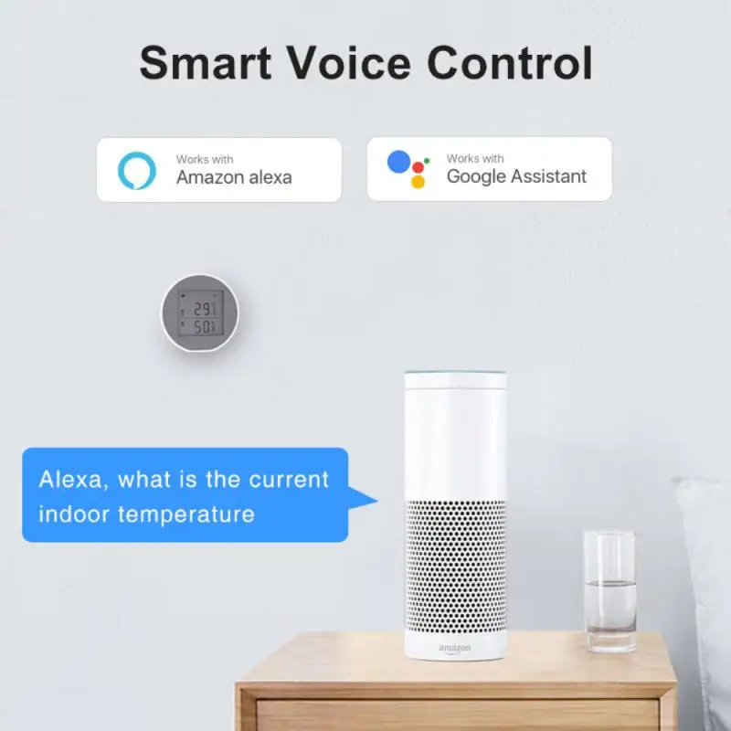 Xiaomi Tuya WiFi Smart Temperature Humidity Sensor Indoor Hygrometer Controller Monitoring Work With Smart Speaker Alexa Home