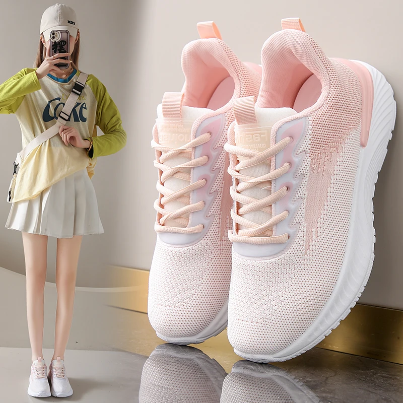 2024 Sneakers Women Sports Shoes Fashion Lightweight Gym Casual Running Shoes Summer Breathable Walking Athletic Female Footwear