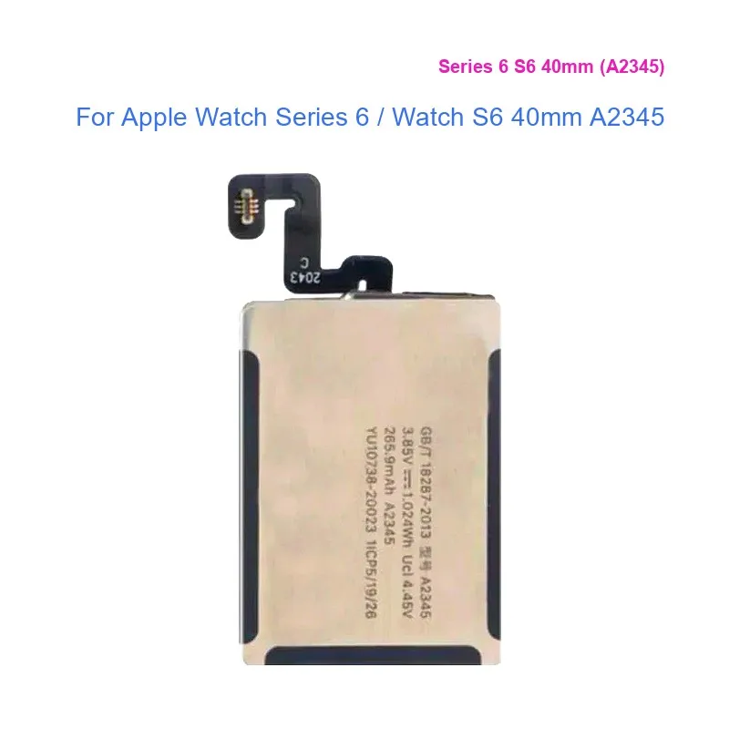 

Аккумулятор для часов серии 6 S6 40 мм (A2345) для Apple Watch Series 6/Watch S6 40 мм A2345 265,9 мАч Реальная емкость