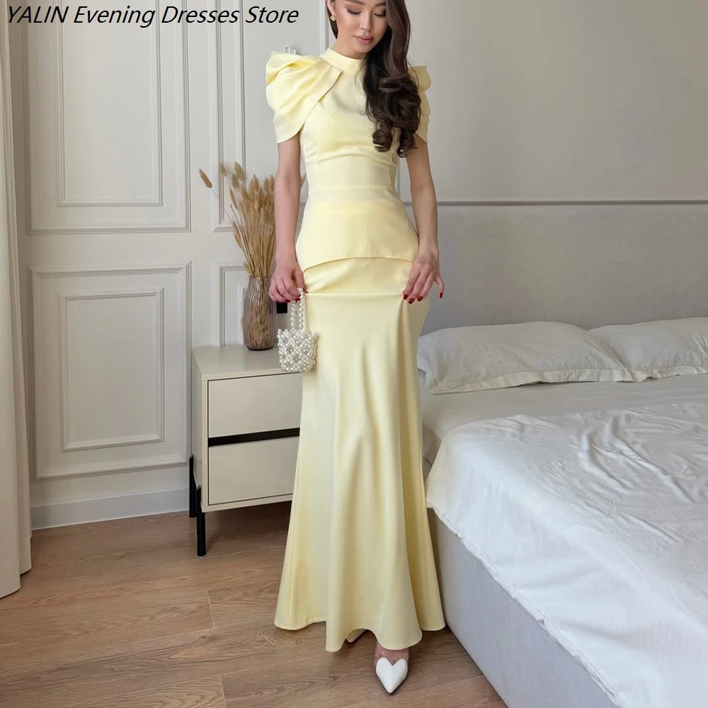 

Women's A-line Evening Dresses Floor-length High-neck Sleeveless Prom Dresses Fashion Stole Simple Draped Customized Gowns