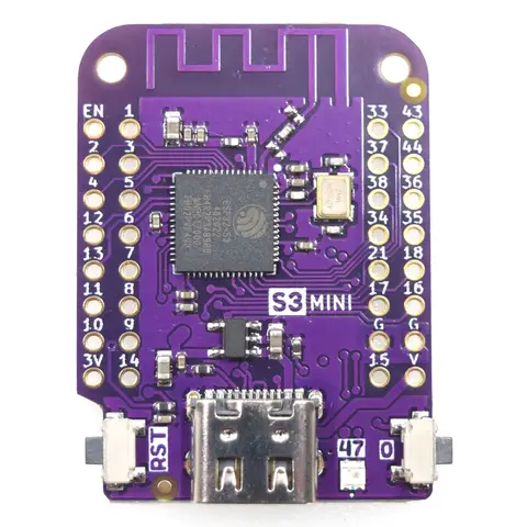 S3 Mini V1.0.0 – LOLIN WIFI Bluetooth IOT Board basierend auf ESP32-S3FH4R2 ESP32-S3 4 MB FLASH 2 MB PSRAM MicroPython Arduino kompatibel