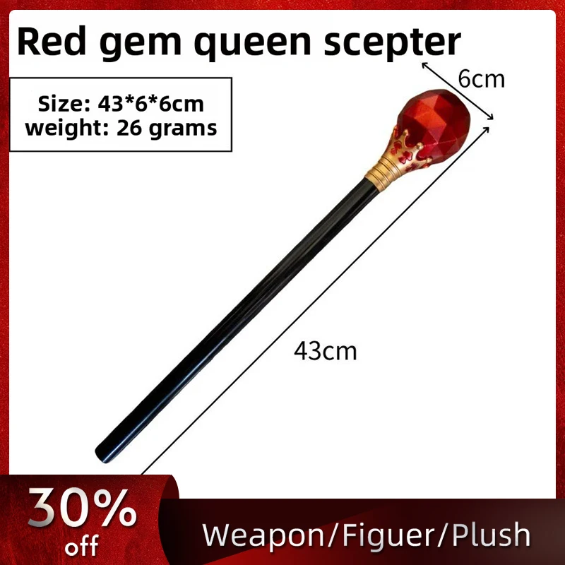 

43cm/16.93in PU Red Queen's Scepter Anime Peripherals Model Props Halloween Collectible Cosplay Outdoor Display Decoration Gifts