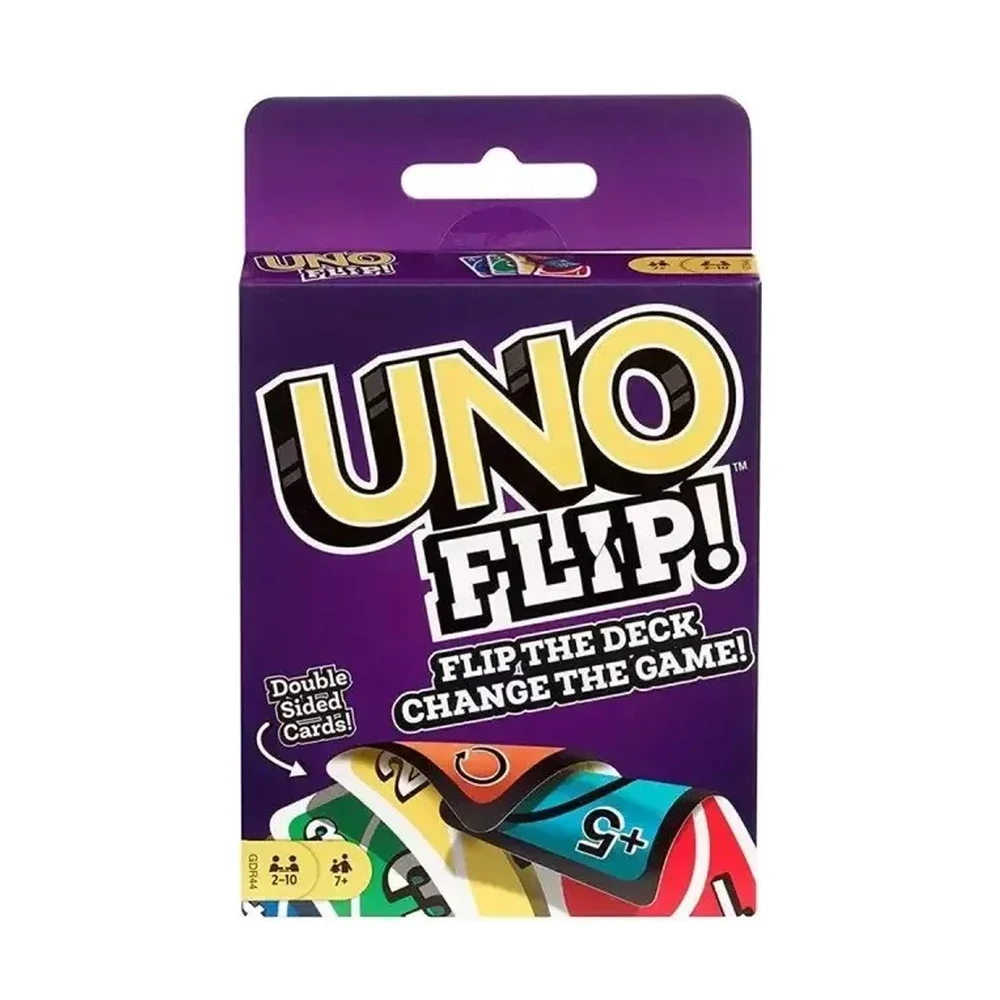 Mattel UNO FLIP! Games Family Funny Entertainment Board Game Fun Playing Cards Kids Toys Gift Box uno Card Game Kids Toys