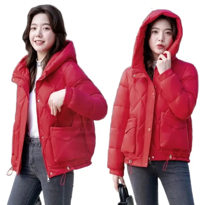 

Women New Winter Parkas Jacket Thicken Warm Cotton Padded Parka Female Outwear Women's Short Glossy Down Cotton Jackets Ladies