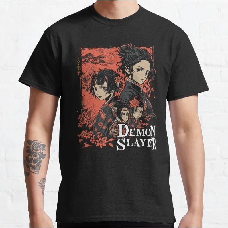 

Cute Anime Demon Slayer manga Graphic T Shirts 100% cotton large size Adult S-6XL