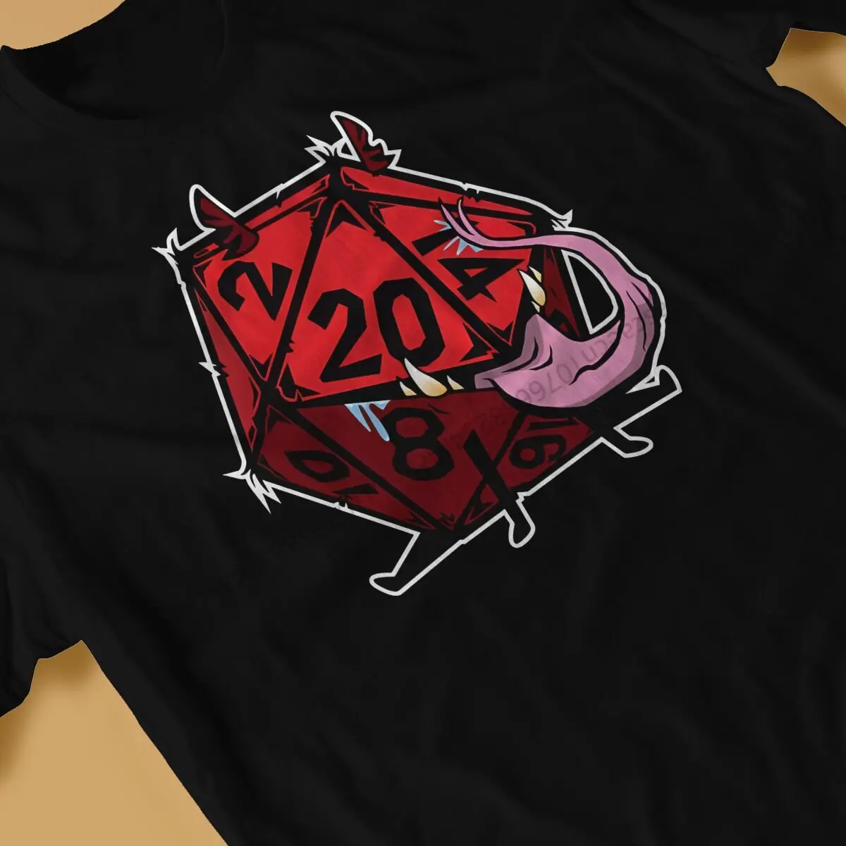 DND D20 Dice Mimic Pup RED Tshirt Homme Men\'s Clothes Cotton T Shirt For Men