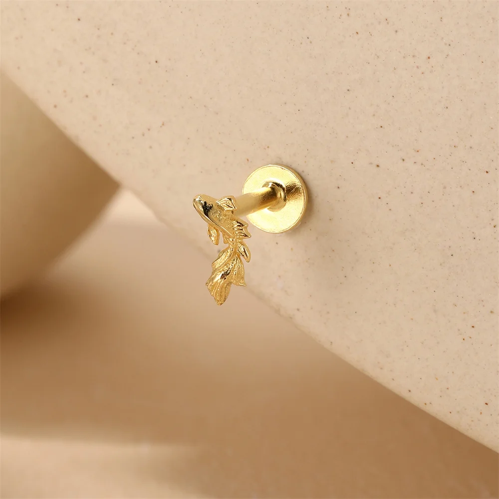 CANNER 1PC Four Pointed Star Tassel Classic Cartilage Spiral Puncture 925 Sterling Silver Stud Earring For Women Ins Earring