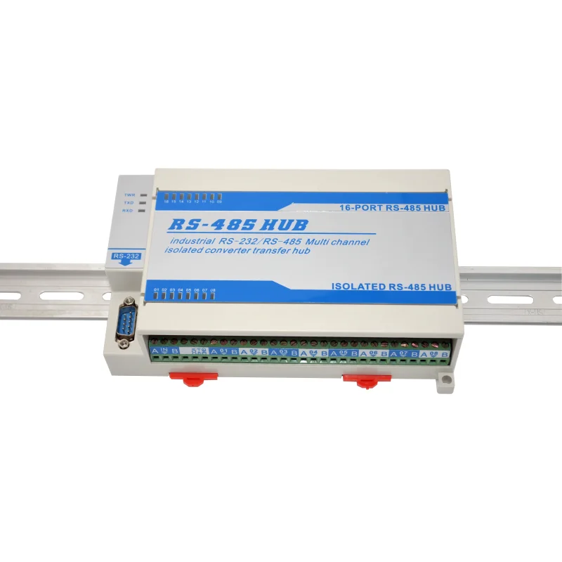 16CH Lightning Protection Isolated Bus Splitter Hub16-port RS485 Sharer Distributor Splitter