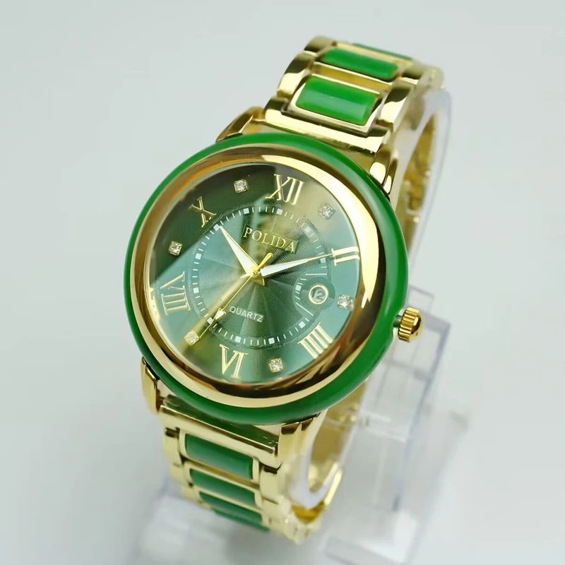 DUGARY Fashion quartz watch jade Waterproof luminous for men Wristwatches stainless steel crystal brand Relogio Masculino