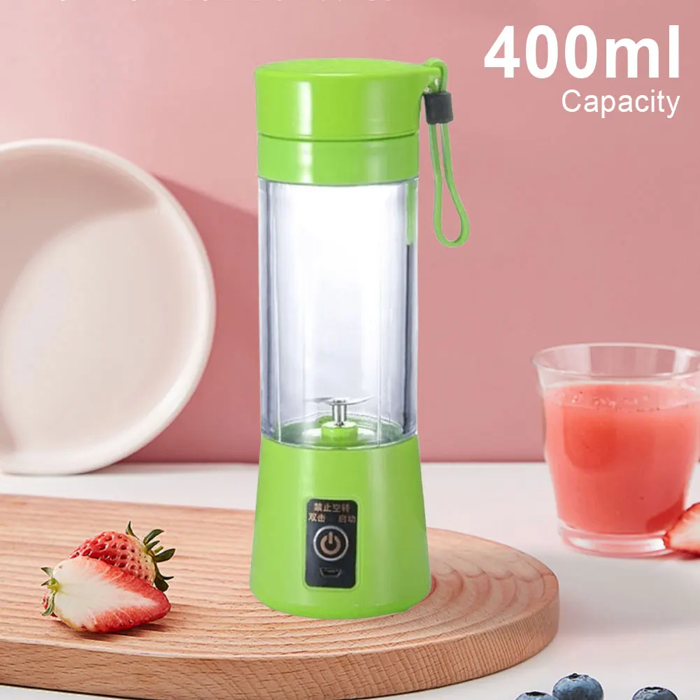 400ml Mini Blender Bottle with 6 Blades Smoothie Milkshake Maker Multifunctional Vegetable Juicer Blender for Home Office Travel