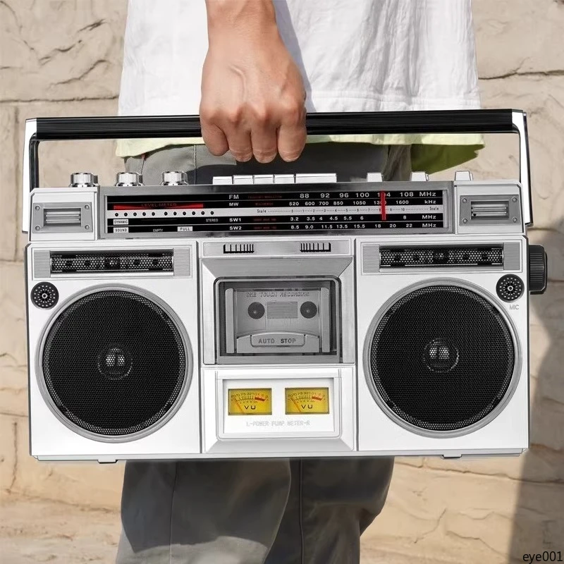 

All-in-1 Vintage Recorder Cassette Player | Bluetooth USB FM Radio Dual Channel 4 Speakers Stereo Sound