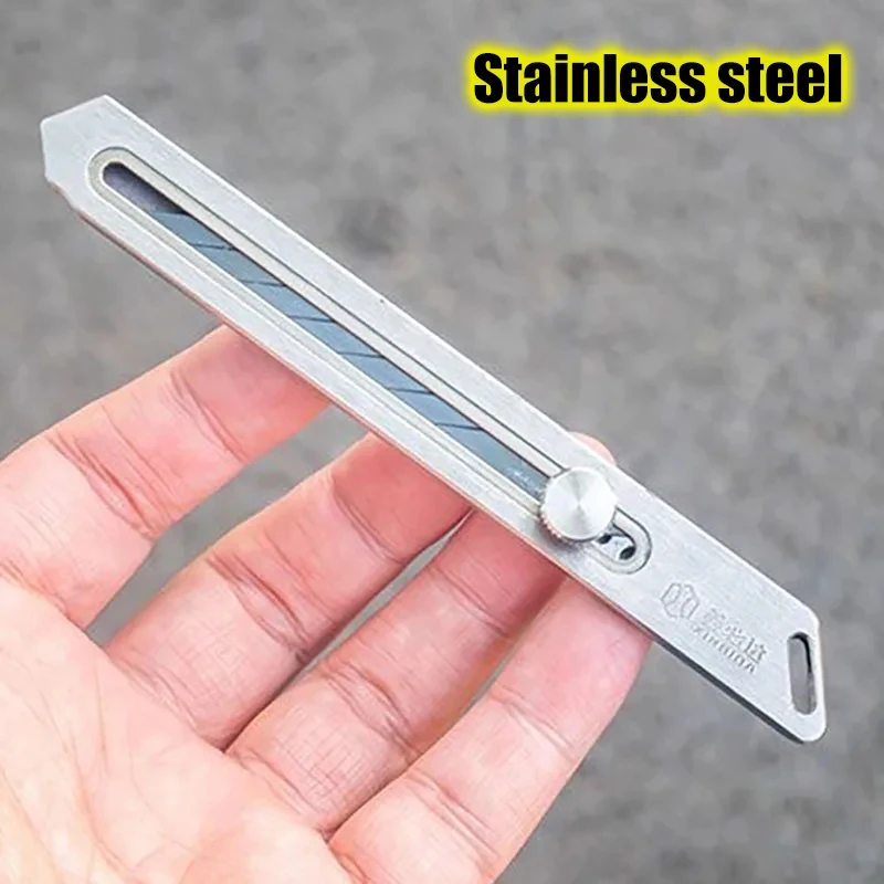 Stainless Steel Utility Knife Sharp Survival Pocket Knife Bottle Opener Paper Cutter EDC Portable Survival Tool Replaceable