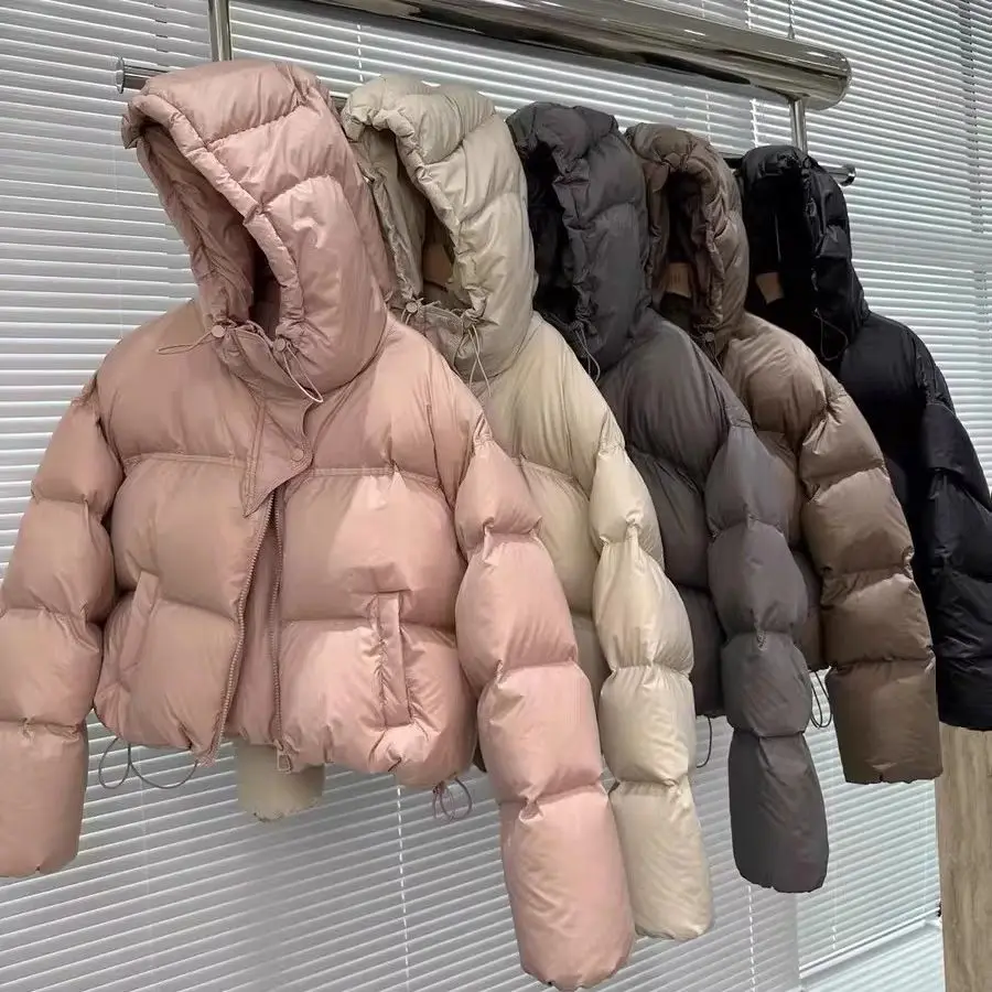 Down jacket 2024 new short winter hooded thickened jacket