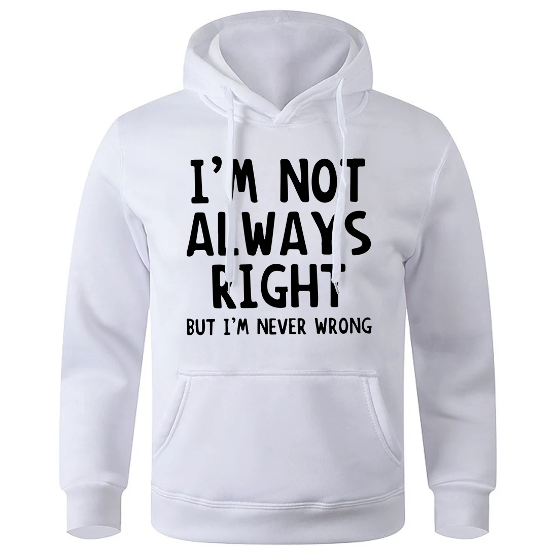 I'M Not Always Right Letter Printing Tracksuit Men Street Sports Hoodies Loose Oversizedhoody Basic Fashion Casual Sportswear