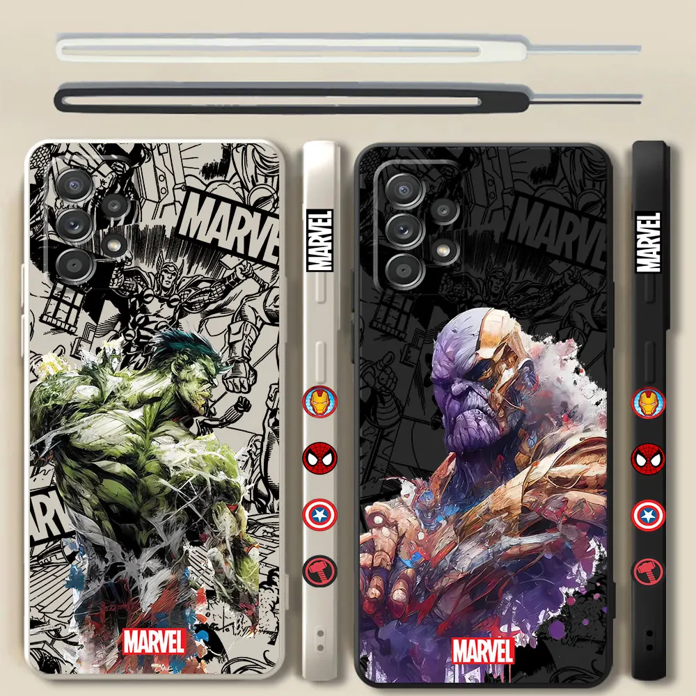 Marvel Thor Hulk Silicone Phone Case for Xiaomi Redmi Note 9T 9S 8 10 12S 11S 7 11 Pro 10T 12 9 10 Pro 5G Square Liquid Cover