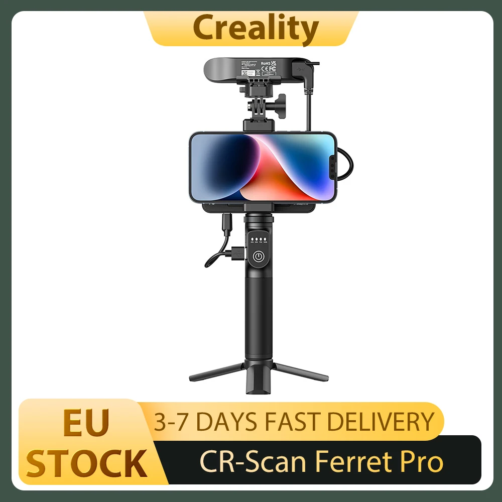 Creality CR-Scan Ferret Pro 3D-scanner Tot 30 fps scansnelheid 0,1 mm nauwkeurigheid 150-700 mm werkafstand Draadloze verbinding