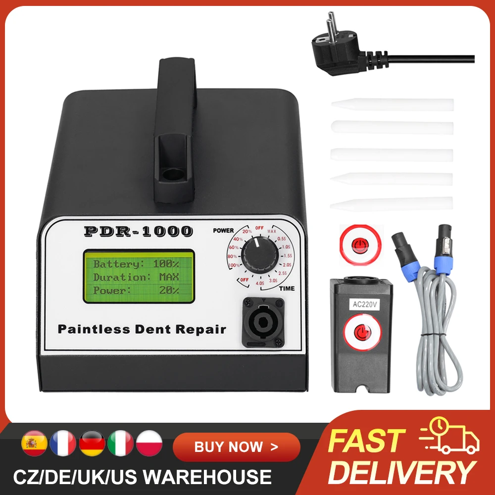 PDR-1000 Car Paintless Dent Repair Machine Auto Body Dent Repairing Device Time/Power Adjustable Portable Dents Remover Tool