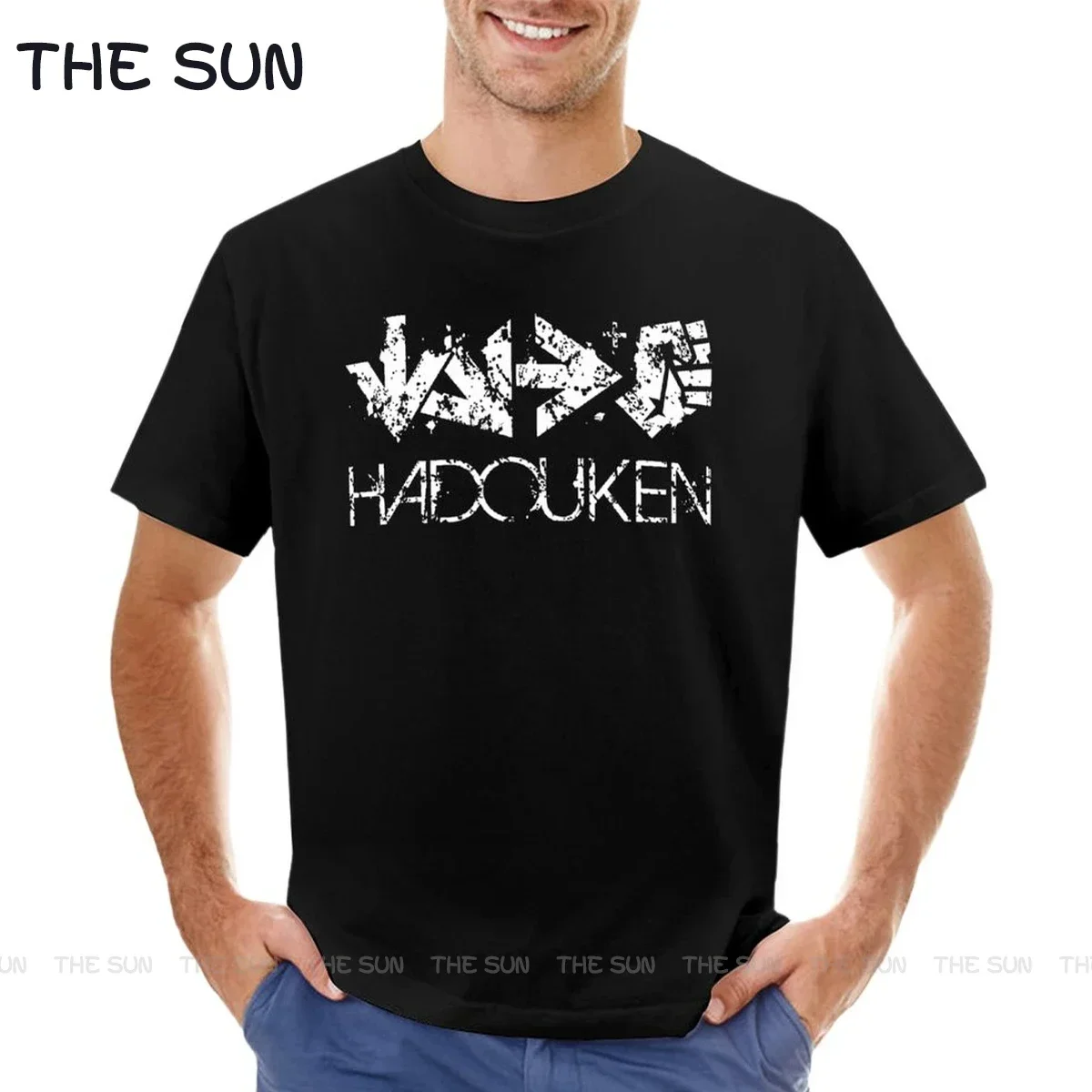 Забавные винтажные футболки Харадзюку с изображением уличного истребителя, мужская одежда