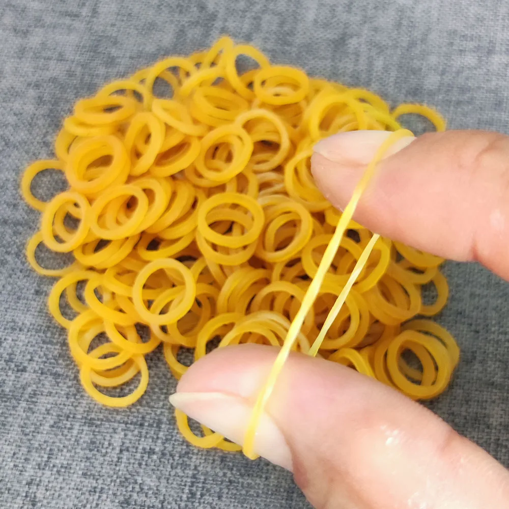 1000pcs Yellow O Rings Rubber Bands 1CM/ 0.4inch  Elastic Rubber Ring Stretchable Latex Rings Supplies For Stretchable Band