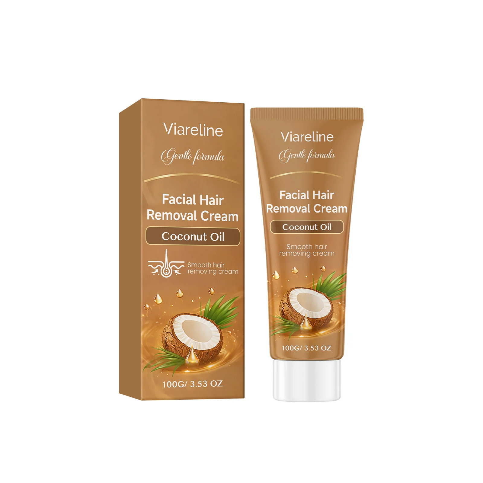 Coconut Oil Facial Depilatory Cream Gentle Painless Hair Growth Inhibitor Lip Face Permanent Depilatory Fast Hair Removal Cream