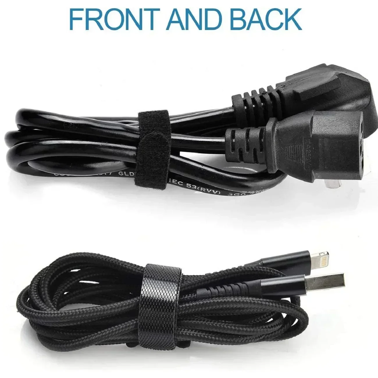 vvocci 100pcs Ties EarphonesReleasable Cable Organizer Mouse Wire Management Loop Hoop Tape Straps Tie Nylon Cable Ties Reusable