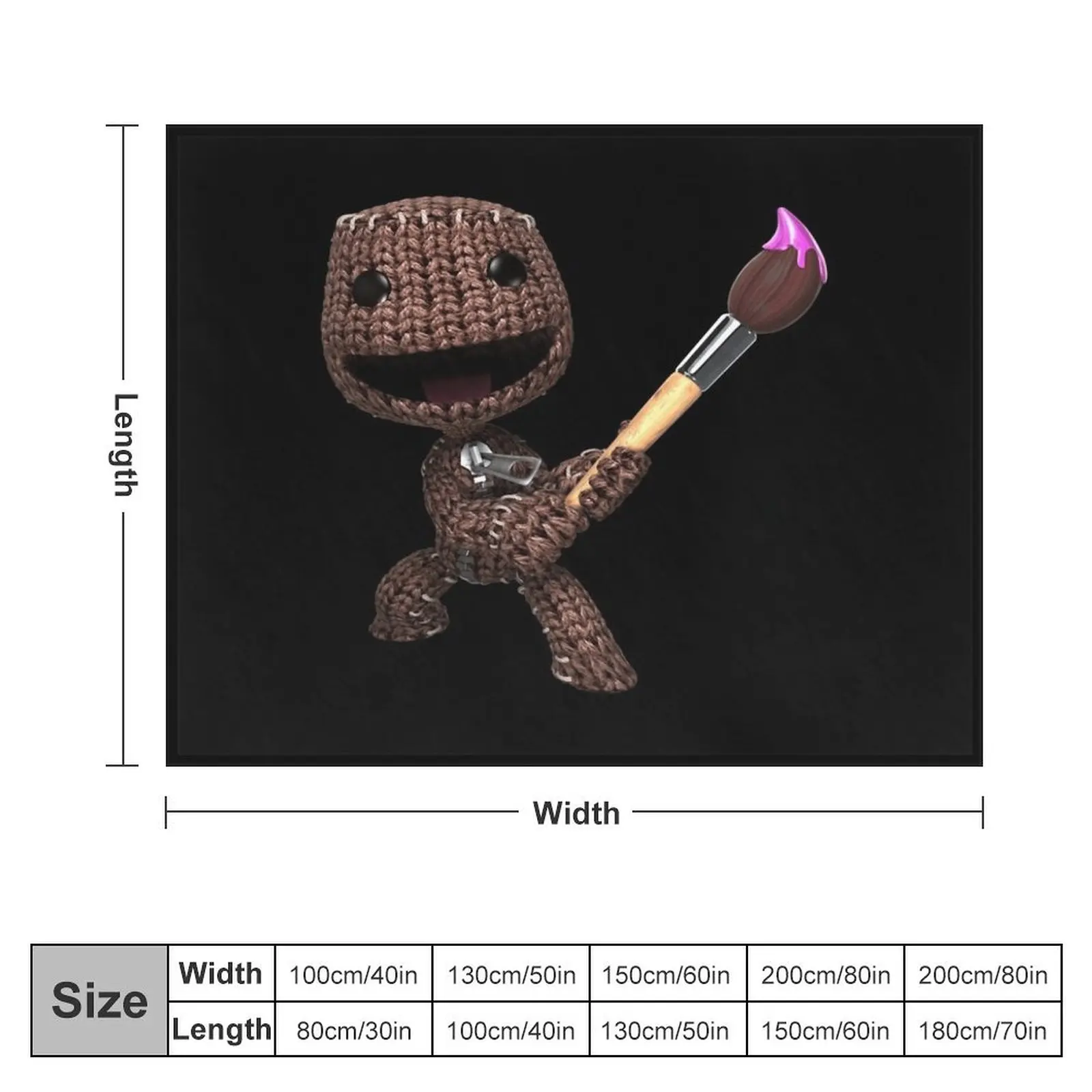 LBP Sackboy Throw Blanket Sofa Throw Flannel warm for winter Decoratives Blankets