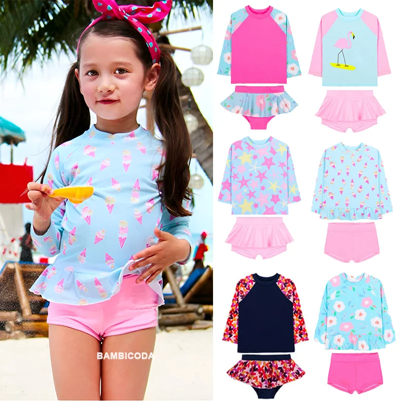 Cheap Swimsuit Girls Two-pieces Swimsuit For Girls Summer Beach Wear Children Bathing Baby Biquini Swimming Suit Kids' dresses