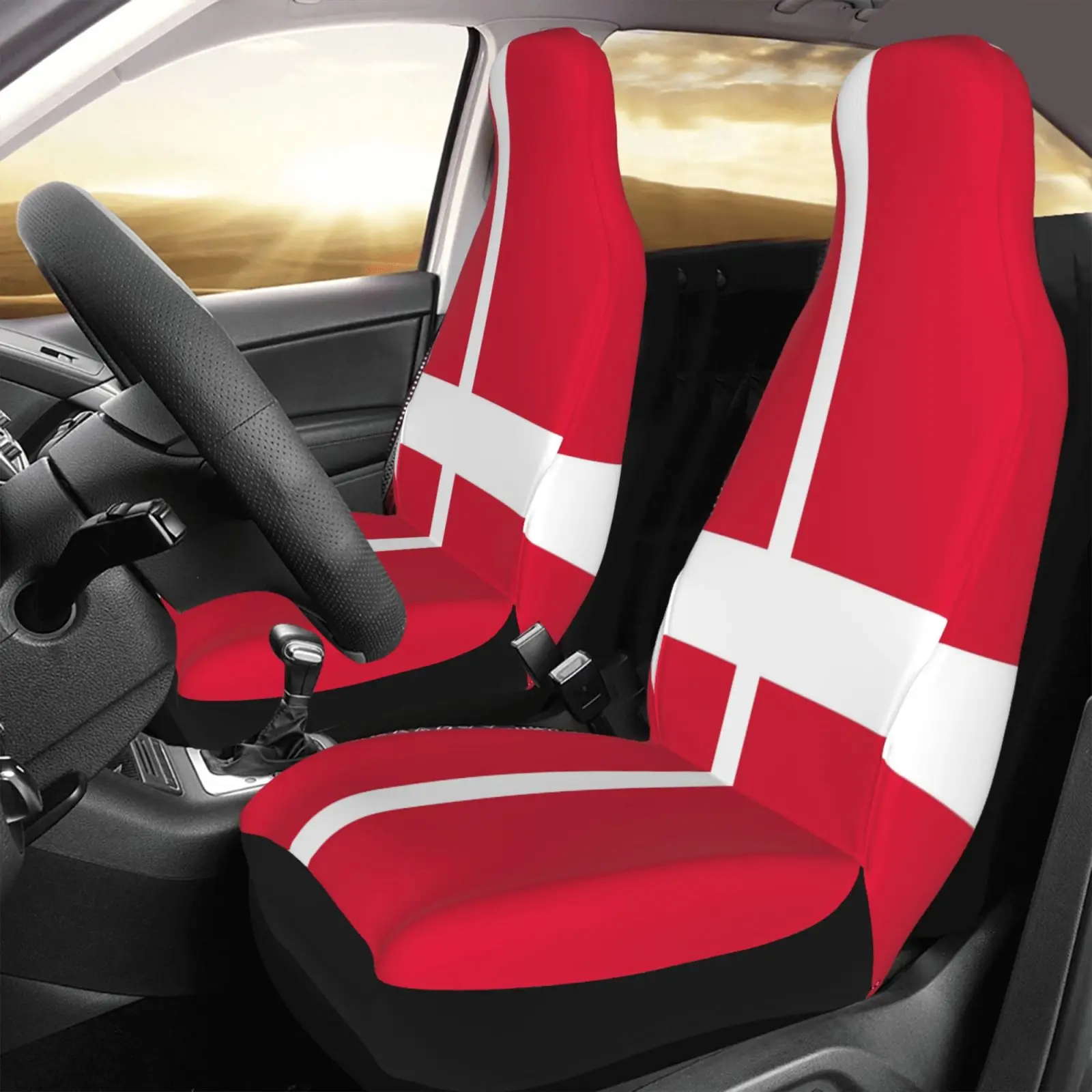 Denmark - Flag Print Car Seat Cover - Water Resistant Car Accessories - Suitable for All Car Seats