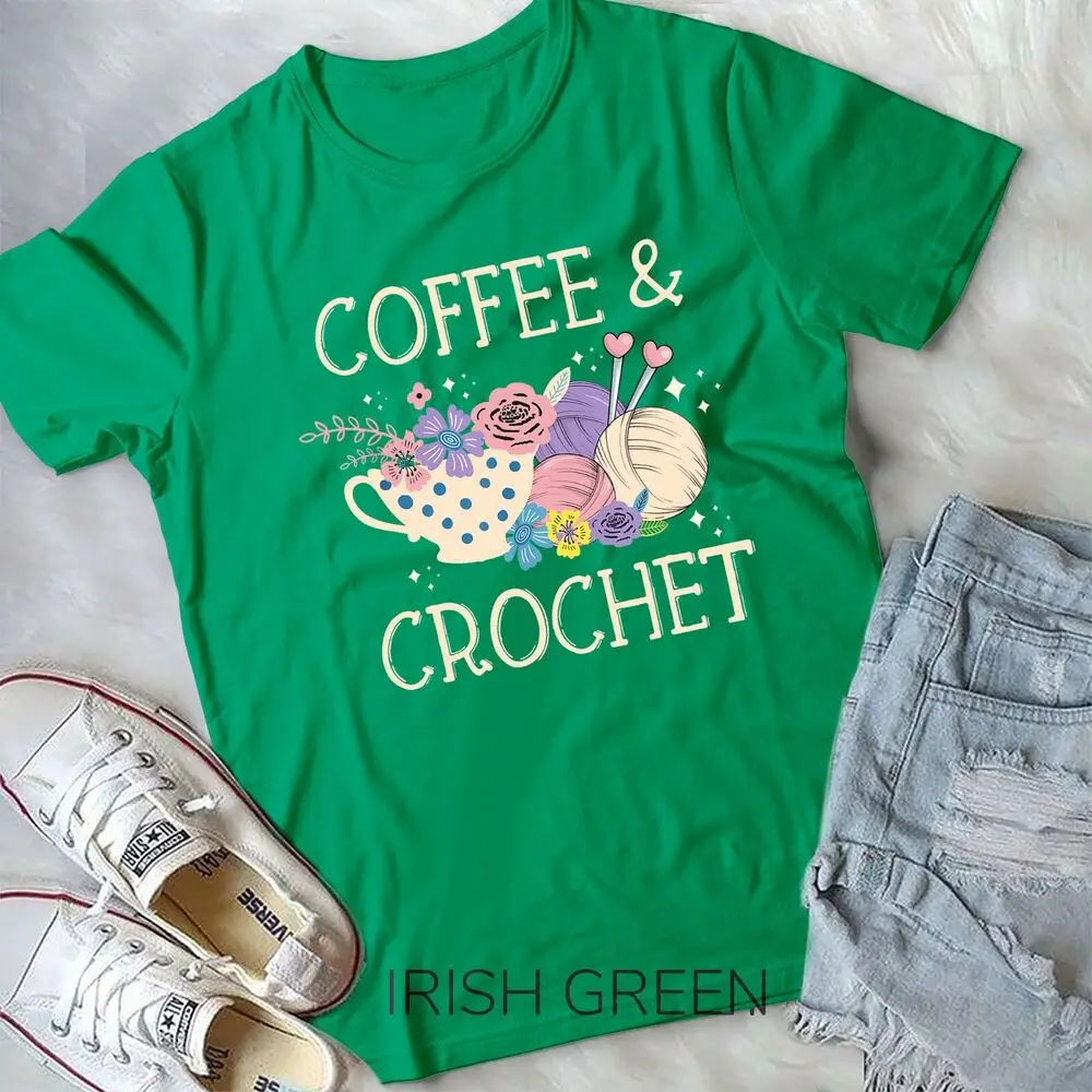 Crochet Coffee Crocheter Knitting Yarn Crocheting Lover Unisex T-shirt