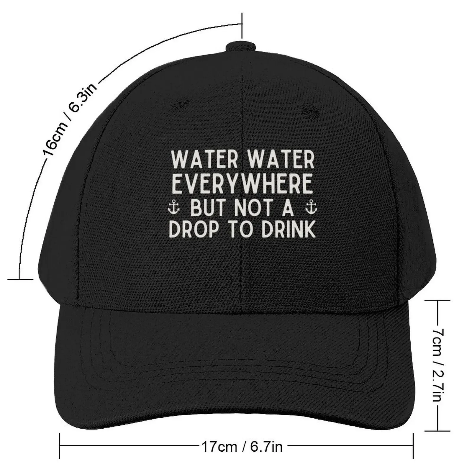 Water Water Everywhere But Not a Drop to Drink Baseball Cap Trucker Cap Beach Outing hiking hat Mens Tennis Women's