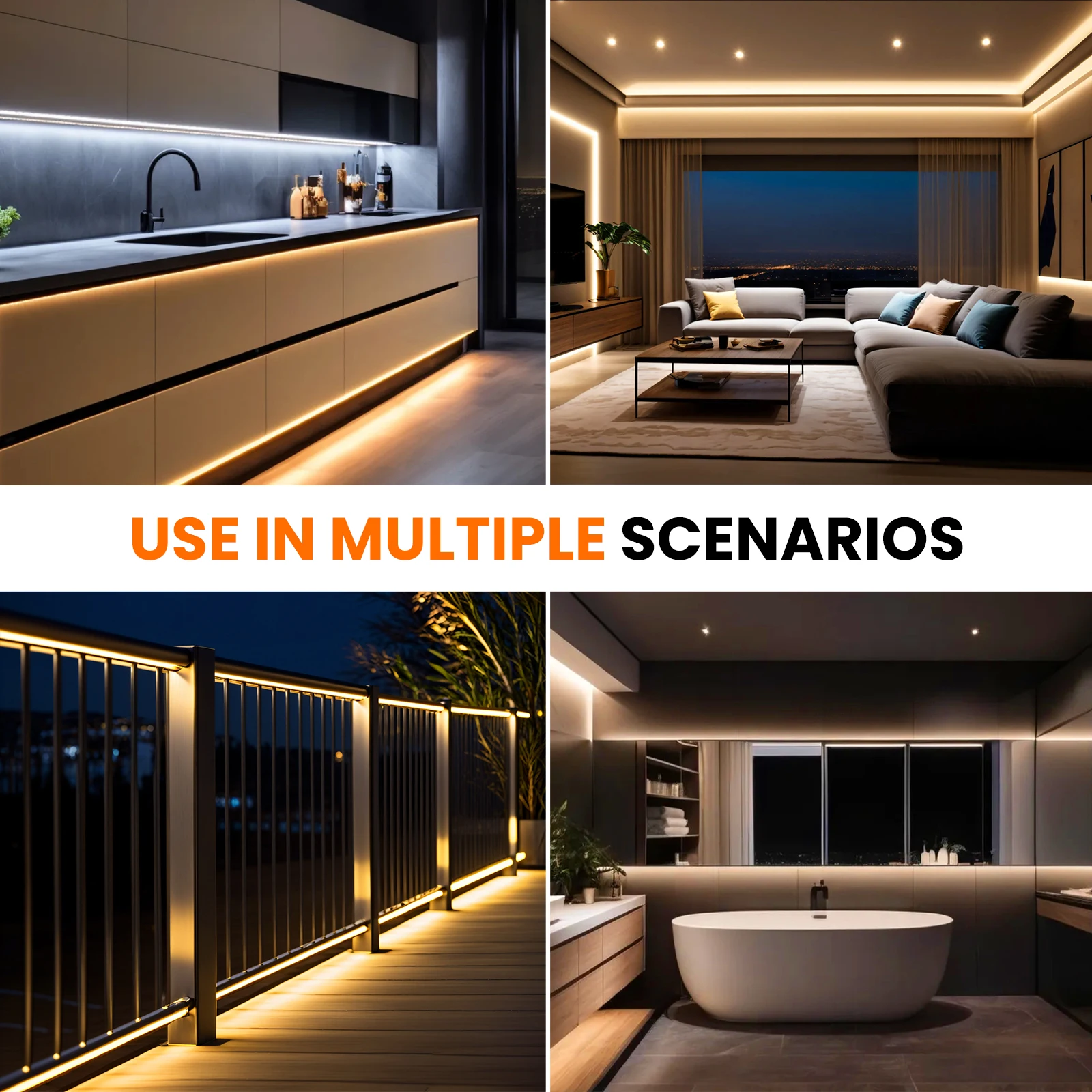 5V USB COB Neon LED Strip with Touch Dimmer/Switch 320LEDs/M IP68 Warm Natural White Flexible Rope Light Cabinet Room Decor 1-5M