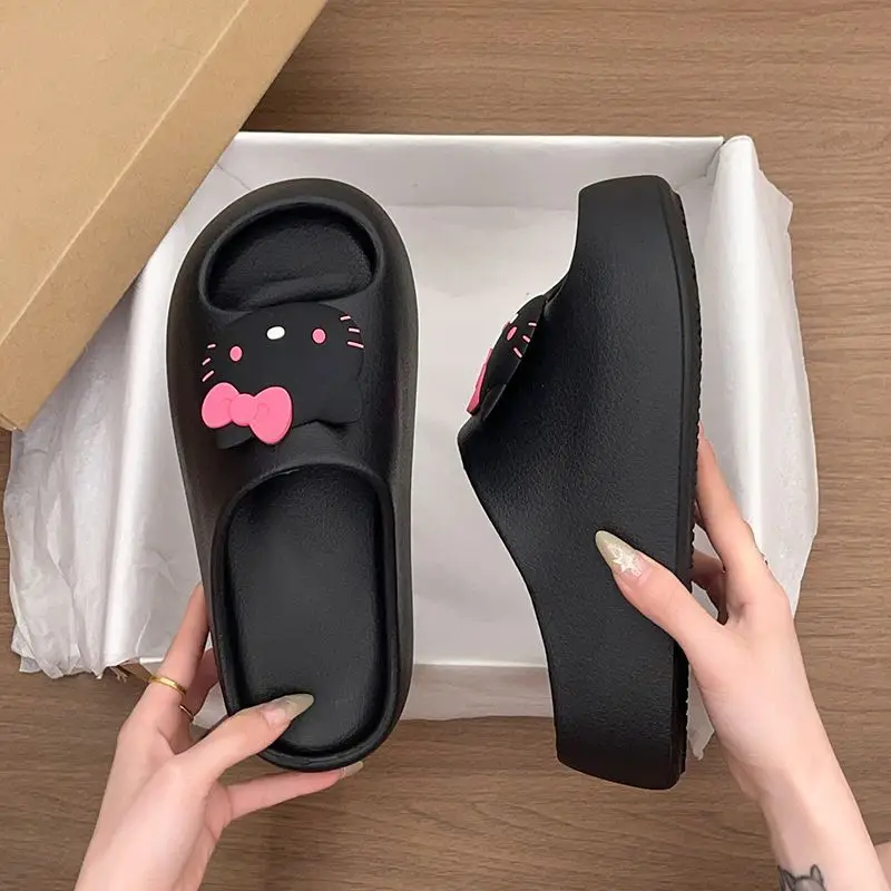 2026 Hello Kitty Cartoon Thick Sole Slippers Women Kawaii Kt Summer Soft Shoes Anime Cute Sanrio Eva Non-Slip Girls Home Sandals - view 2