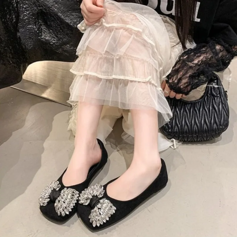 2026 Spring Bow Decorated Mary Jane Flats French Style Soft Ballet Shoes for Women Comfort