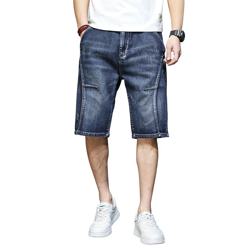 2024 neue Sommer Herren dünne Jeans shorts Herren lose gerade Stretch lässige Jeans shorts Größe 42-44