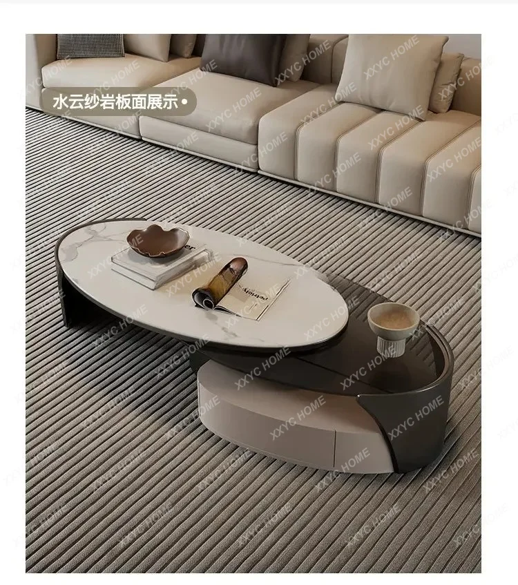 

Original Sense Of High-end Light Luxury Minimalist Coffee Table Retractable