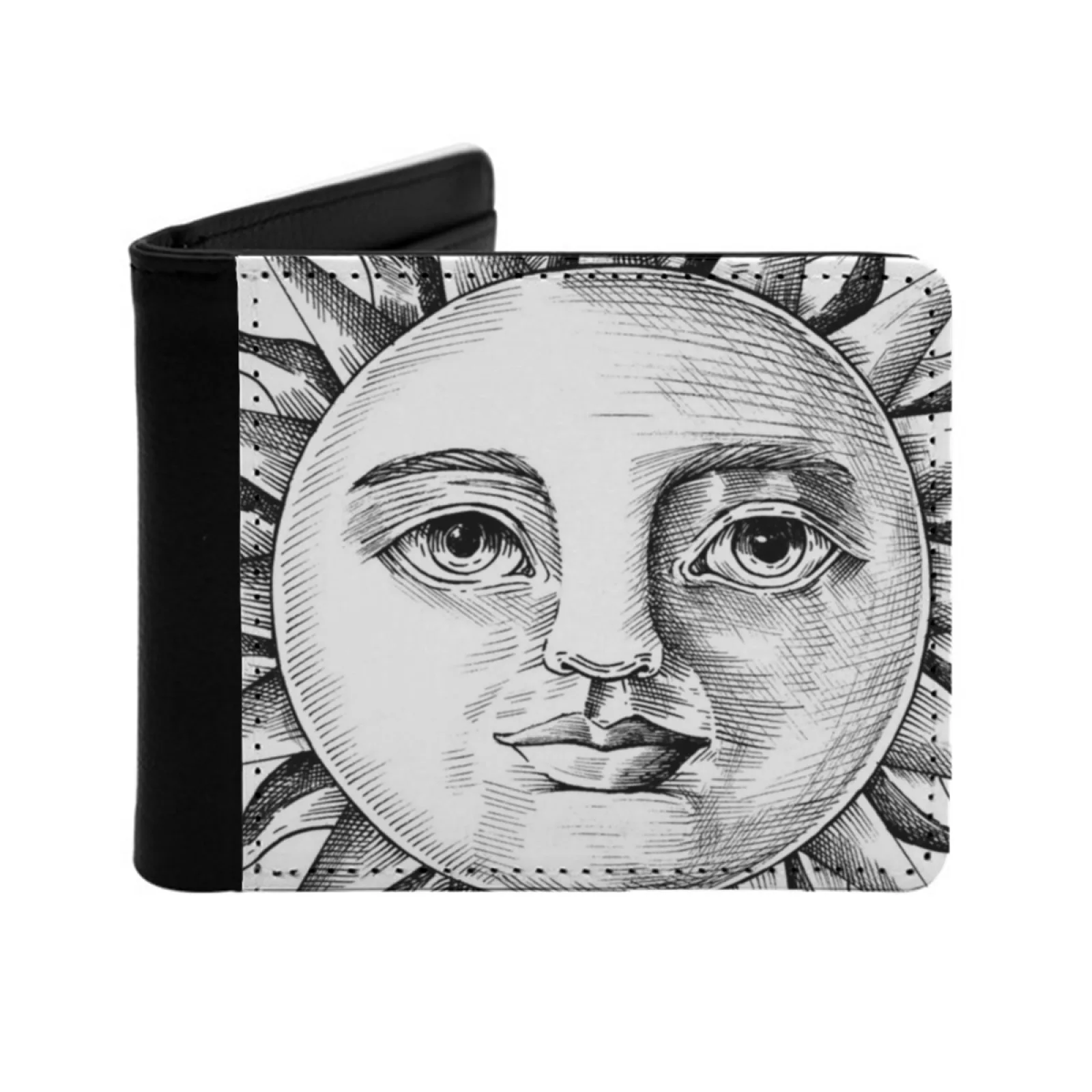 

Персонализированный кошелек Sun With A Face для мужчин и женщин, короткий карманный кошелек из искусственной кожи Sun Face Premium, Аргентина, минимальный