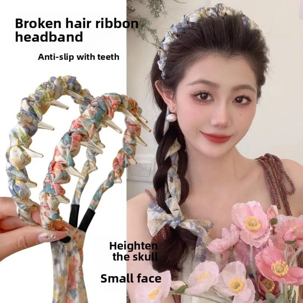 

New Retro Fabric Hair Bands High Top Headpiece Adjustable Non Slip Hair Band Women Elegant Hair Ornament Fabric Ribbon Hair Hoop