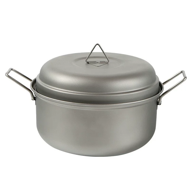 

Outdoor Camping Multifunctional Integrated Pot Pure Titanium Steamer Large Capacity Cookware