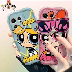 Cute Powerpuff Girls Glasses Holder TPU Case For Xiaomi Redmi Note 12 4G 5G Turbo 11 Pro Plus 12S 11S 10S 9S 10 8 9 10C K60 K60E