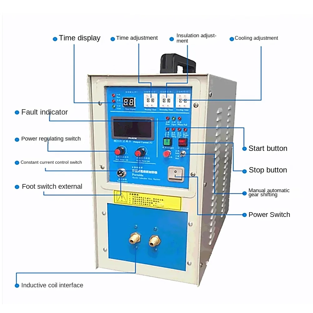 15KW Induction Heater Induction Heating Machine Metal Smelting Furnace High Frequency Welding Metal Quenching Equipment