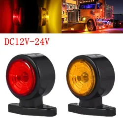 2PCS LED Double Face Truck Side Marker Lights Trailer Light LED Round Double Face Pedestal Fender Light Tail Light 12-24V