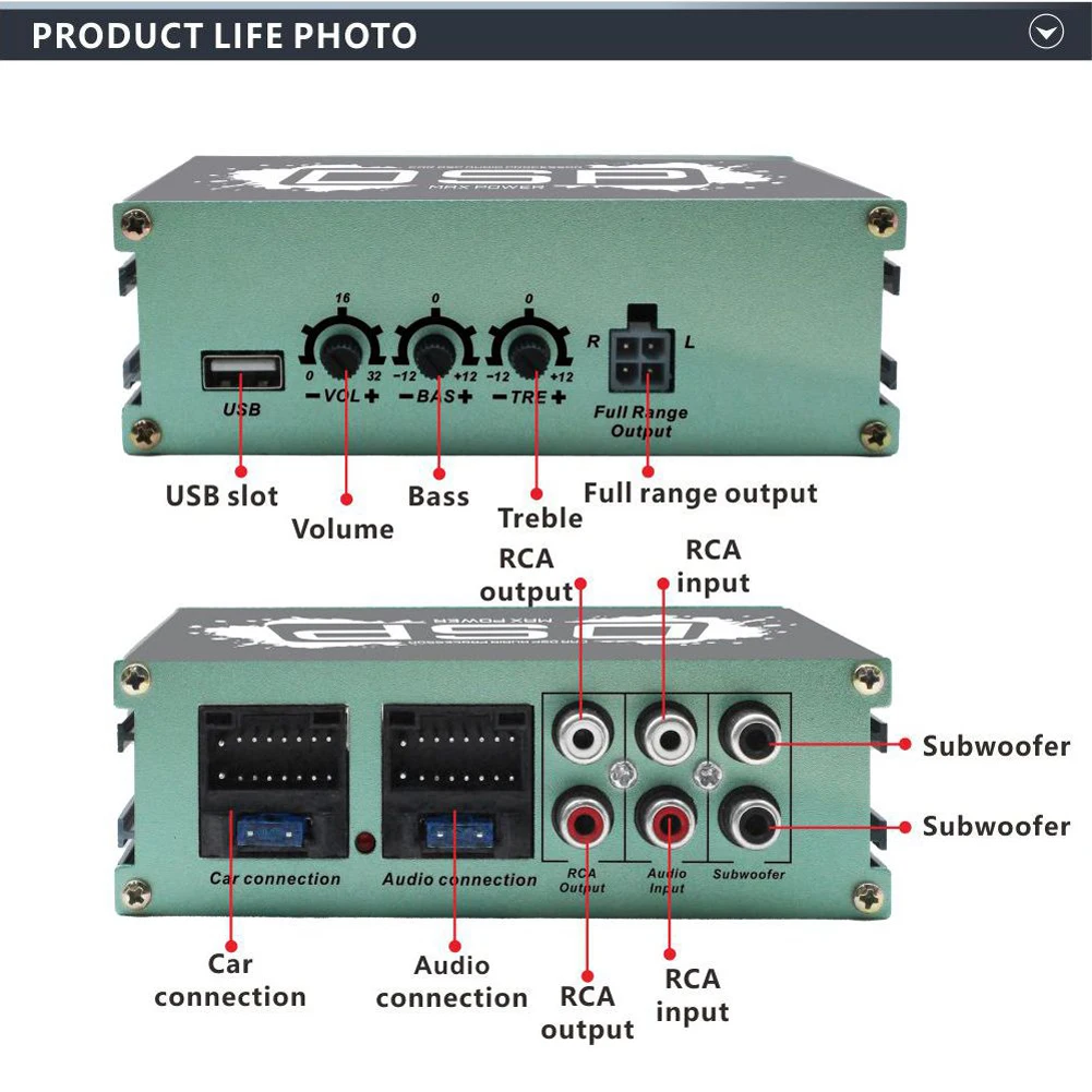 

Car DSP Digital Audio Processor 6-Channel Output DSP Car Power Amplifier Audio Digital Sound Processor for Car Audio Enhancement