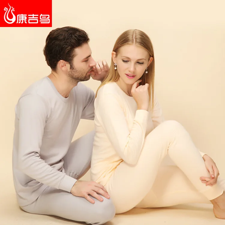 Autumn Winter Thermal Underwear Sets For Men Thermo Underwear Long Johns Men Thick Cotton Thermal Solid Pajamas Couple Clothing