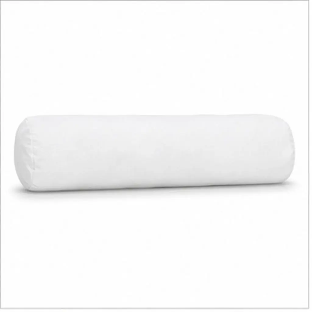 White Round Neck Pillowcase Bolster Cushion Cover Cylindrical Soft Breathable Zippered Sleeping Neck Protector