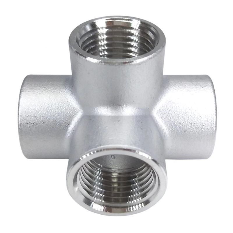 

1/4" 3/8" 1/2" 3/4" 1" 1-1/4"Stainless Steel 304 Female BSP Thread Pipe Fitting 4 way Equal Cross Connector SS304 DN15 DN20 DN25