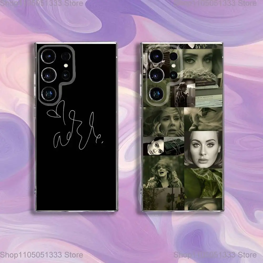 

Singer A-Adele Phone Case For Samsung S24,30,21,22,23,20 FE,lite,PIus,Ultra,5G,Note,9,10 Transparent Cover