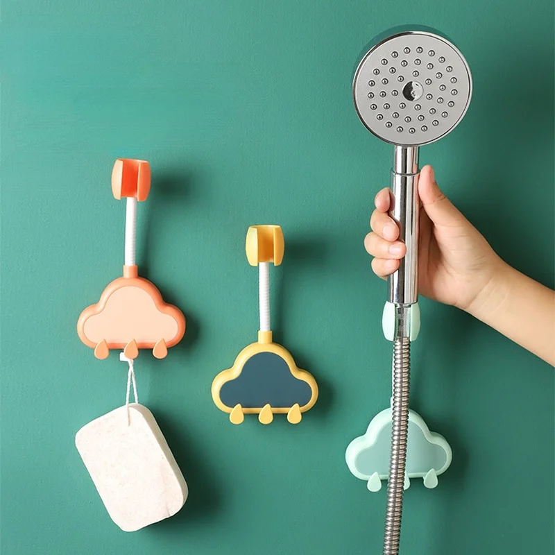 Cloud bathroom shower support suction cup type base universal adjustment shaking head rotating shower hole free support