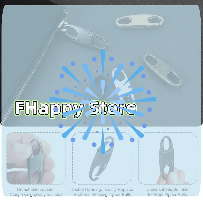2Pcs Zipper Lock Carabiner Clip Zipper Clip Theft Deterrent Double Opening Zippers Pull Replacement Detachable Zipper Connectors