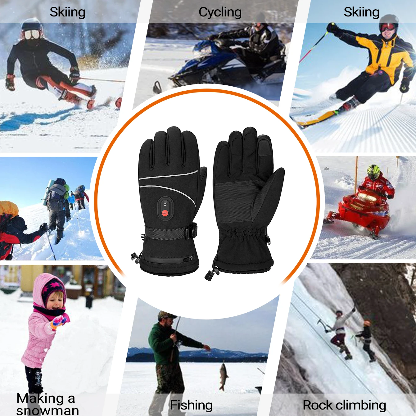 Winter Motorcycle Heating Gloves Winter Warm Motorcycle Riding Electric Heating Gloves With Battery Self Heating Gloves