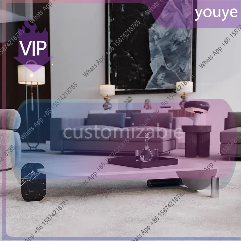 

h1 Italian light luxury style home decoration furniture home marble special-shaped coffee table metal side table p